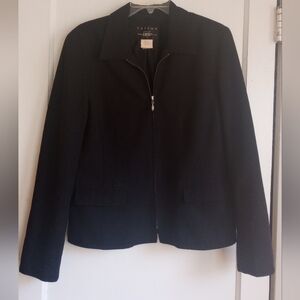 Tailor B. Moss Black Zip-Front Jacket, Size 12